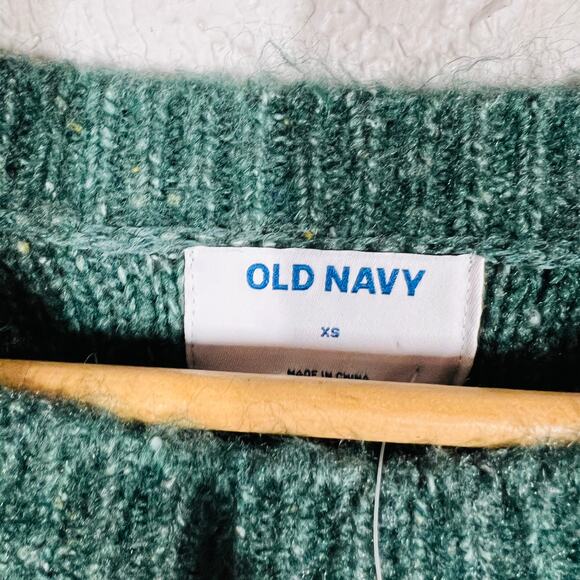 NEW! Old Navy Cable Knit Fuzzy Sweater Grandma Green Casual Knit - XS - Picture 4 of 5